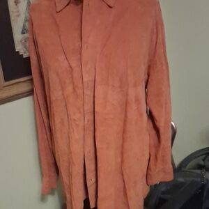Eskandar Terracotta Suede Shirt